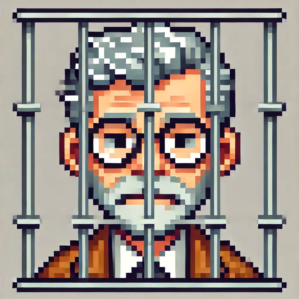 Peter behind bars
