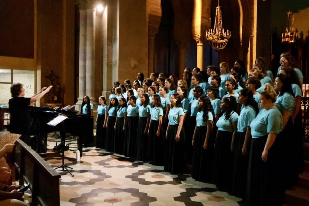 Choir performance in historic church