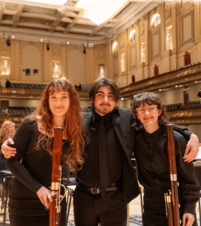 Student musicians at a Symphony Hall Series event