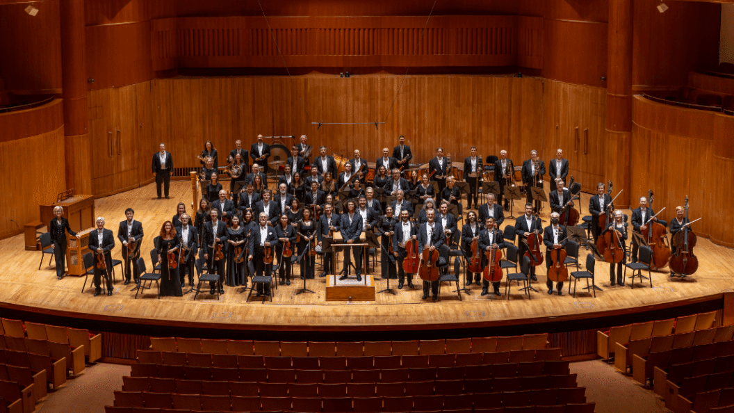 Performers bowing at Joseph Meyerhoff Symphony Hall