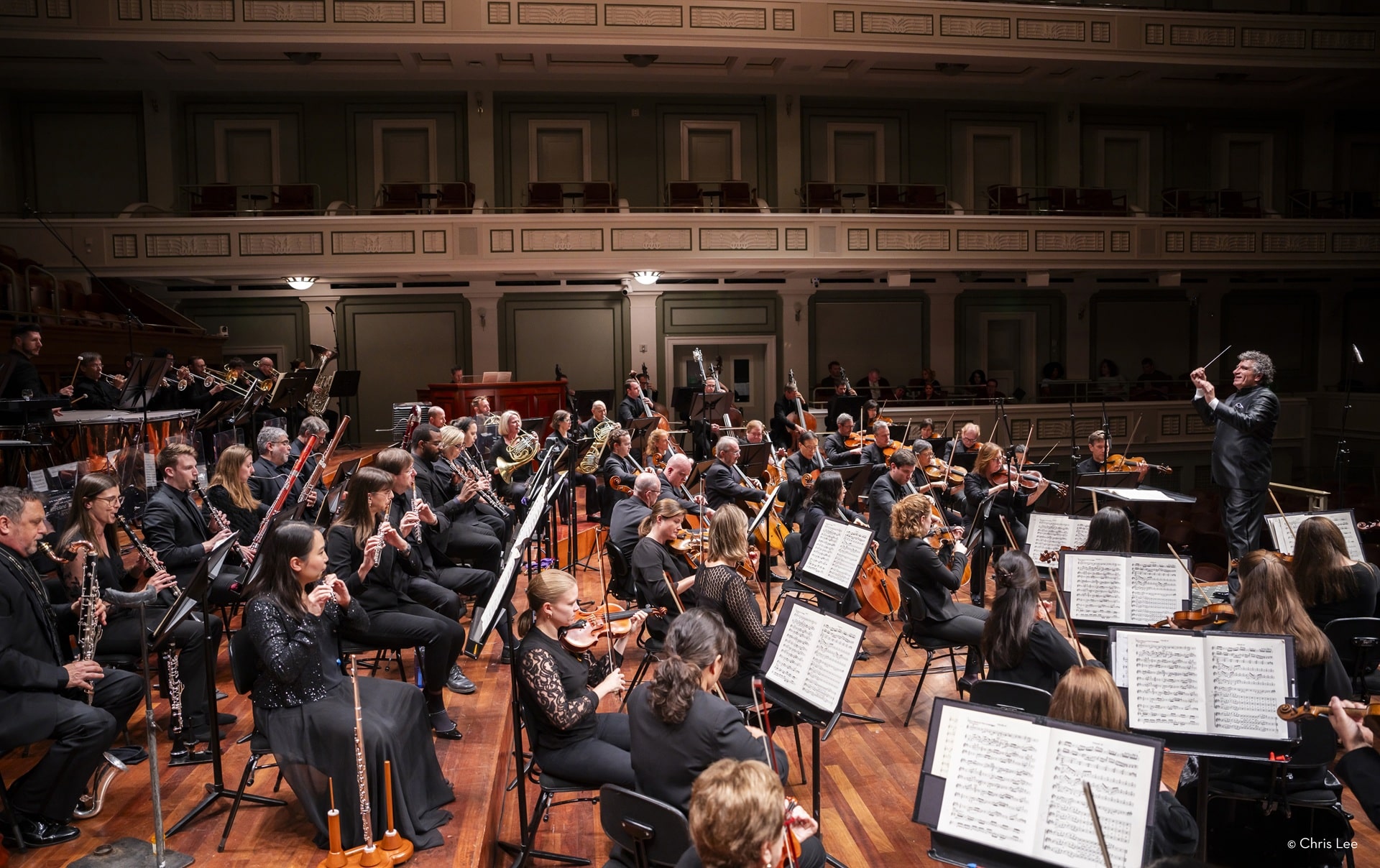 Orchestra performing at Schermerhorn Symphony Center