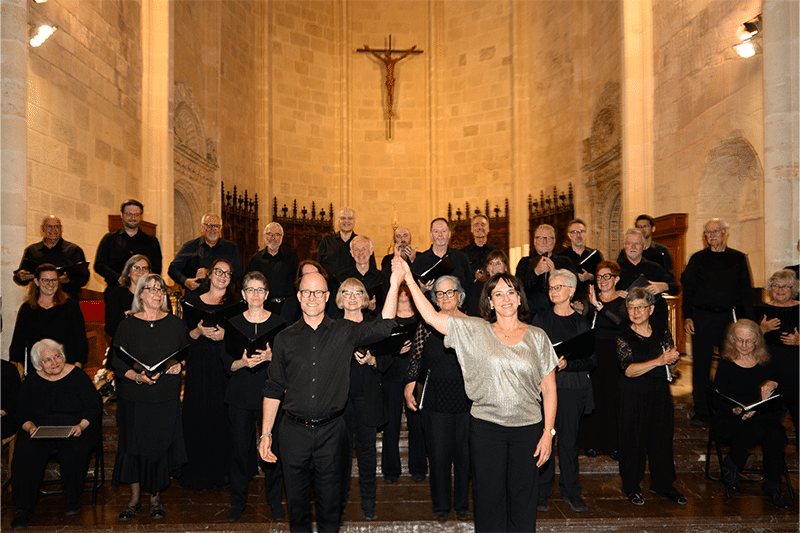 La Verne Sanctuary Choir celebrates after a performance in Burgos, Spain
